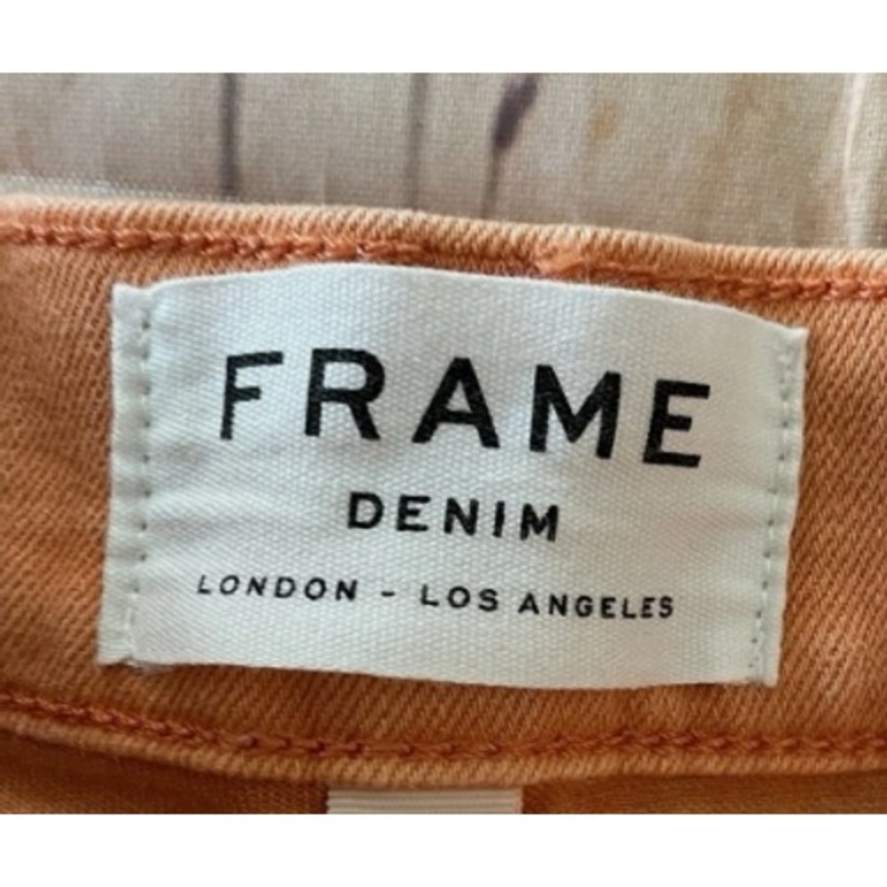 FRAME‎ Denim Le High Skinny Jeans Orange Crush Wash Raw Hem Womens 24 Zip Fly - Picture 5 of 7